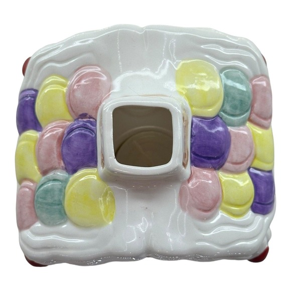 JASCO Candle Holder Gingerbread House Handpainted Ceramic Candy Cottage Vintage - Picture 9 of 15